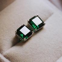 Krištaliniai/Žali kvadratiniai kubinio cirkonio auskarai-studs moterims Paprasti ir elegantiški auskarų vėrimo aksesuarai Madingi papuošalai