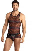 Anais Men Accesories ANAIS Men Chill Top S Juodas Mesh Colorful Print Holiday Palms