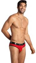ANAIS MEN SLIP & THONG ANAIS Men SOUL Slip S - Raudona Microfiber Briefs with Juodas Trim