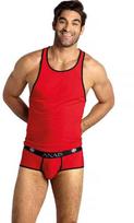 Anais Men Accesories Anais Men SOUL Top M - Raudona Microfiber Sleeveless Fitted Shirt