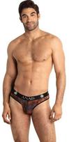 ANAIS MEN SLIP & THONG ANAIS MEN CHILL Slip S - Juodas Tulle Briefs with Colorful Print