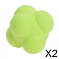 2xCoordination Reflex Agility Hexagonal Tennis Fitness Reaction Ball Yellow