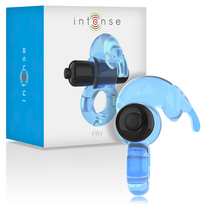Intense Couples Toys Mėlyna Intense Fry Mėlyna Vibrating Silicone Ring - Atsparus vandeniui, Flexible, Bodysafe