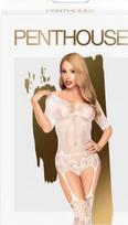 Penthouse Sugar Drop XL Lace Embroidered Suspender Bodystocking Juodas