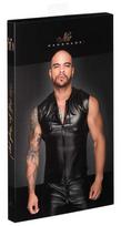 Noir Handmade Powerwetlook Hooded Top L, Juodas, Sleeveless, 2-Way Zip