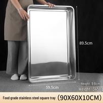 Extra Large Commercial Stainless Steel Square Prep Tray