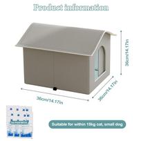 Insulated Cat House Cooling Portable Dog House Pet Condos For Kittens Puppies Rabbits Hot Day Hideaway Home Travel Holiday S pilka spalva