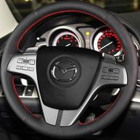 Juoda Dirbtinės Odos Vairo Dangtelis Rankomis Siūtas Automobilio Vairo Dangtelis Senam Mazda 6 2009 Mazda 6 White Thread
