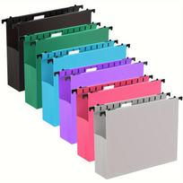 6pcs Heavy-Duty Hanging Folders, 2  Expandable, Reinforced Bottom for Office & Home. Colorful & Durable! rožinė