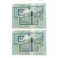 Dragonfly Cross Stitch Kit Beginner Geometric Dragonfly Embroidery Kit Stamped Embroidery Cloth Threads Included Gift for Craft Lovers 2pcs