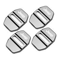 For Jeep 4Pcs Car Door Lock Cover Stainless Steel Cap Auto Accessories For Jeep Grand Cherokee Wrangler JK Gladiator Compass