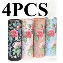 4Rolls Cylindrical Tissue Tube, Containing Tissues and Car Tissue Tubes, Suitable for Cars, Parties, and Household Use