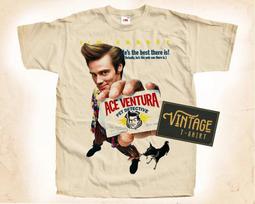 Ace Ventura Augintinių Detektyvas V1 MARŠKINĖLIAI Filmo Plakatas Vintage Natūralūs Marškinėliai S iki 5XL XL