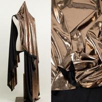 150cm Wide Metallic Water Light Faux Leather Fabric Luxurious Gold Apricot Hot Stamping Soft Elastic Shiny Dress Designer Fabric 100x150cm