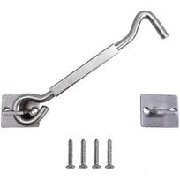 Heavy Duty Shed Hook Eye Latch Stainless Steel Shed Window Hook for Shed Door Garage Door, 8 Inch, Silver