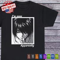 L Anime Death Note T Shirt Manga Otaku Japan Tee Cosplay Clothing Light Yagami XL