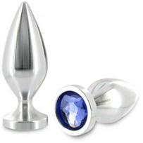 Metal Hard Aliuminio Intimate Plug Small 5.7cm Colorful Crystal Base