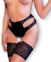 Chilirose Panties Thongs Chilirose CR-4656 Juodas Eco-Leather Panties S/M - Open Design