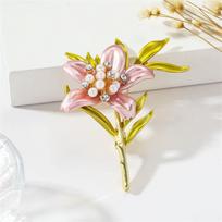 1Pc Classic Elegant Lily Brooch Art Fresh Pin Creative Personalized Jewelry Accessories Party Birthday Festival Gift Souvenir
