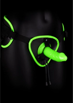 Ouch By Shots Ouch! Glow-in-the-Dark Adjustable Strap-On Harness Žalias