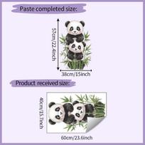 Cartoon Watercolor Bamboo Panda Bedroom Living Room Entrance Decoration Self-adhesive Room Decor