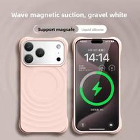 Liquid Silicone Wave Pattern Ripple Slim Case For iPhone 17 16 15 14 13 Air Pro Max for Magsafe Solid Color Anti-Scratch Cover iPhone17 Pro