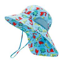 Breathable Beach Hat with Wide Brim Neck Flap Kids Summer Hat UV Sun Protective Adjustable for Infant Toddlers Boys Girls