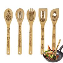 Kitchen Spatula Set Kitchen Cooking Utensils Washable Wooden Ladle Hangable Cookware Utensil Set Cooking Spoon Set For Cooking