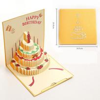3D Pop Up Birthday Card for Kids Boy Baby Shower First Birthday Party Greeting Cards Handmade Miniatures Postcard Gifts