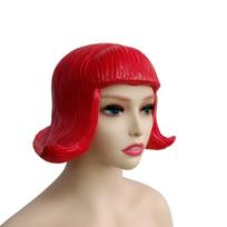 Flexible Short Bob Pretty CD Wig Realistic Dressing Up Latex Mask Comfortable To Wear Soft Overhead Masks Themed Parties raudona