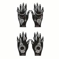 8sheets Hand Tattoo Hollowed-out Stencils Body Painting Art Floral Patterns Templates Suitable for DIY Hand Art