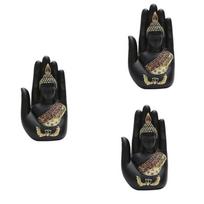 ABUL-3X Thai Buddha In The Palm Statue Figurine,Zen Buddha Sculpture-Indoor/Outdoor Decor For Garden,Patio