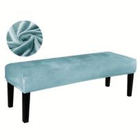1pc Solid Colour Silver Fox Plush Bench Cover, Warm Chair Covers for Hotel Bedroom, Living Room, Winter Dustproof Cushion Covers 1pc