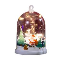 Luminous Christmas Snow Globes Lamp Glowing Santa Claus Xmas Decoration Night Light Battery Operated Snowman