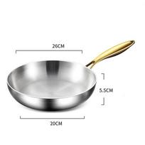 26/28cm Frying Pan Non-stick Wok Titanium Stainless Steel Home Egg Steak Skillet Induction Cooker Gas Stove Kitchen Cookware