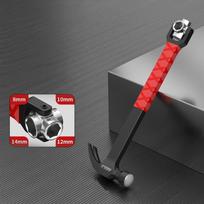 High-carbon Steel Forging Sledge Hammer with Ergonomic Handle Shock-Absorbing Woodworking Hammer Thickening Durable