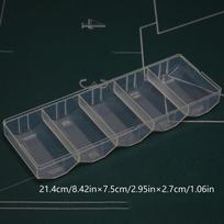 Professional Acrylic Poker Chip Holder, 5 Grids Tray Holds 100 Chips, Game Organizer Display for Party Casino Use
