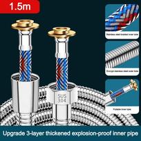 1.5/2/3meters Stainless Steel Shower Hose Universal Burst Resistant Shower Hose Extension Rustproof Kink Resistant