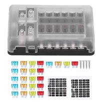 Universal 12 Way Fuseing Box Holder Waterproof Cover LED Indicator Fuseing Block Box Holder Truck