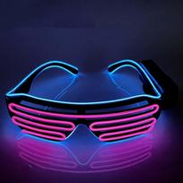 Wireless LED Glowing Glasses Cool Colorful Neon Glasses Double Colors Glow-in-the-dark Luminous Glasses Halloween Costumes