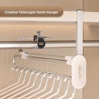 Retractable Pant Hanger Sliding Track Home Wardrobe Clothes Rod Duckbill Hanger Seamless Storage Device Pant Hanger A173kjg telescopic trouser rack