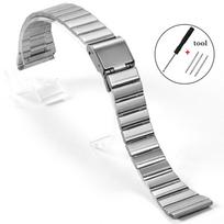 18mm 20mm Stainless Steel Band for CASIO A158 Strap F-91/A159/A168/A169/AQ230/AE500W Watchband Ultra-thin Metal Bracelets Belt 18mm
