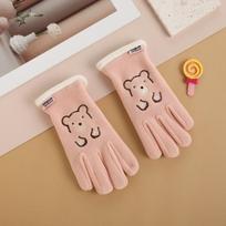 New Cute Bear Ski Gloves Polar Fleece Cycling Mittens Warm Coldproof Winter Gloves