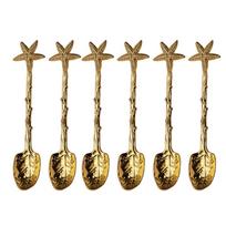 6pcs Classic Zinc Alloy Vintage Dragonfly Coffee Spoon Gold European Royal Style Teaspoon Mini Mixing Spoon Cake žvaigždė
