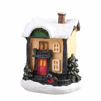 Cute Christmas Glowing Small House Luminous Warm Light Mini House Miniature Elegant Resin House Ornament New Year Decoration