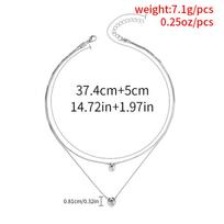 Water Drop Pendant Chain Double Layer Water Drop Pendant Necklace Water Drop Love Heart Pendant Necklace for Women Fashion Party