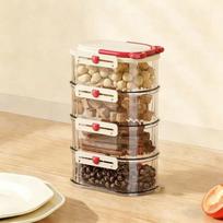 Stackable Spice Storage Box Snap-on Lid Large Capacity Timed Seasoning Jar Moisture Proof Plastic Spice Dispenser For Ginger