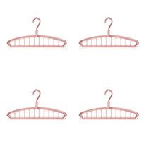 4PCS Rotatable Hook Multi-Hole Clothes Hanger Non-slip Space-Saving Wardrobe Clothes Organizer Plastic Clothes Hanging Rack