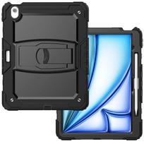 Heavy Duty Cases for Apple iPad Air 13-inch M2 2025 Air 13 M3 2025 with Kickstand Function & Lanyard Holes Shockproof Cover iPad Air 13 M2 2024