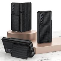 for Samsung Galaxy Z Fold 4 3 Case with S Pen Holder, Credit Card Holder Hinge Protection Leather Wallet Case for Galaxy Z Fold4 for Galaxy Z Fold 4
